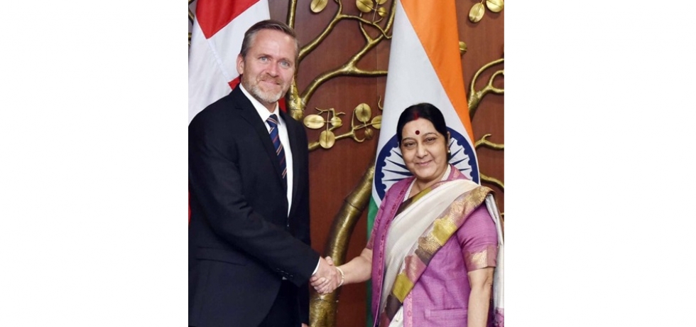 Smt. Sushma Swaraj Minister for External Affairs held delegation level talks with Danish Foreign Minister Mr. Anders Samuelsen in New Delhi on 27th  November 2017